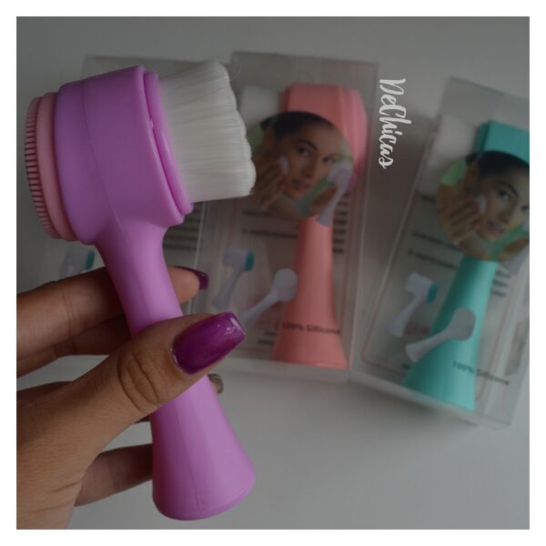 Limpiador Facial Silicona Y Cepillo Doble Manual Exfoliante
