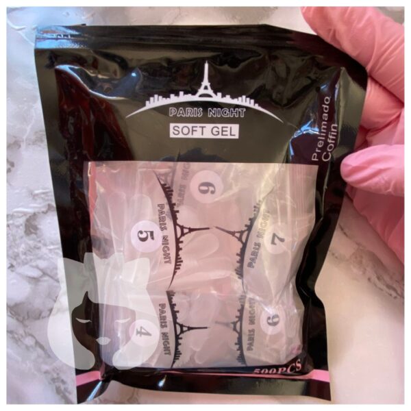 Tips Soft Gel Pre-Limados Paris Night 500pcs