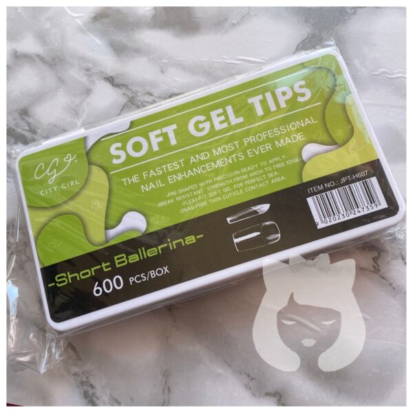 Tips Soft Gel City Girl 600pcs #Short Ballerina