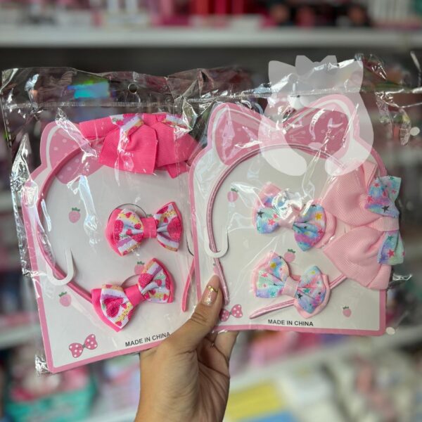 Set Vincha Moño + Colitas Duo