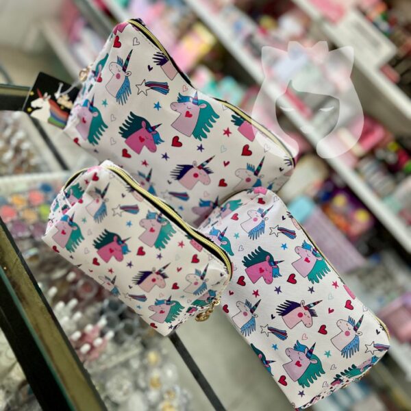 Porta Cosmético Unicornio 3pcs