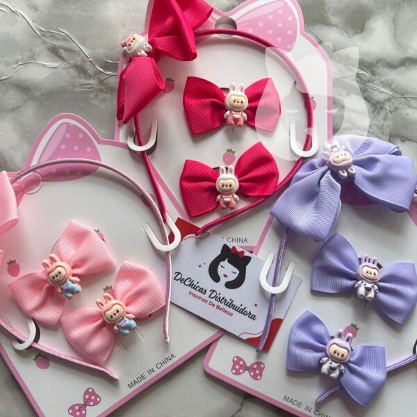 Set Vincha Labubu + Colitas