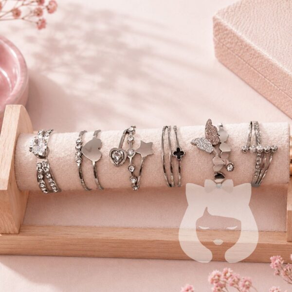 Anillo Acero Quirúrgico C/Dije Plateado
